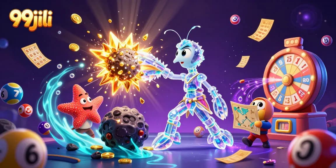 Engage in thrilling gameplay at 99jili with vibrant lottery balls and captivating characters.