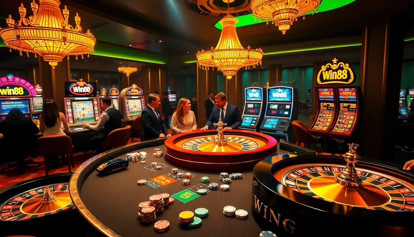 Experience the thrill of win88 at a vibrant casino table with exciting games and dynamic players.