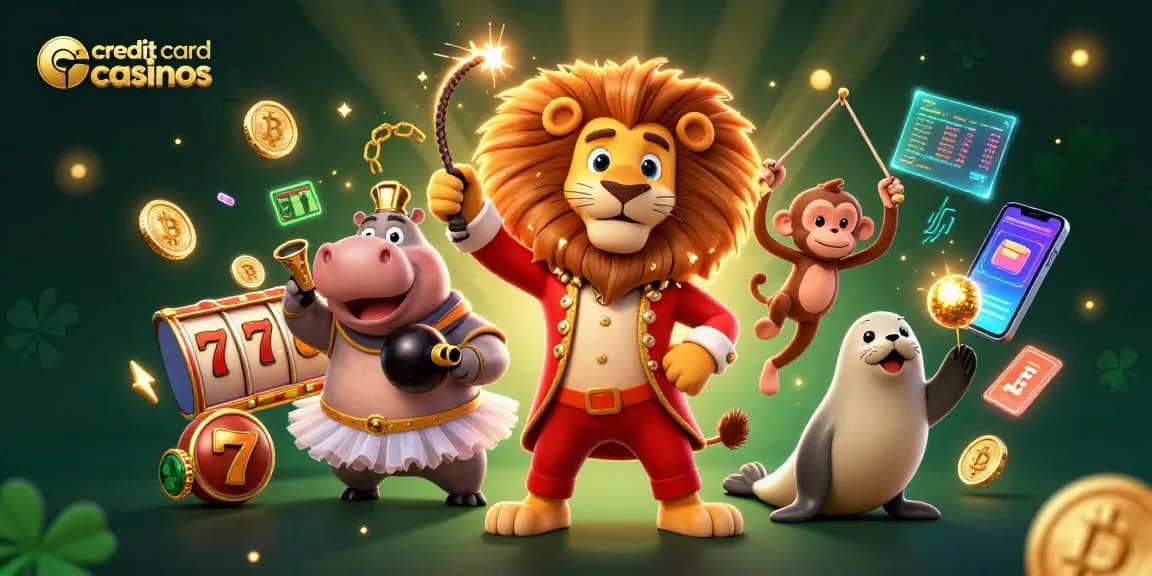 Engage in thrilling gameplay at credit card casinos with vibrant characters and dazzling elements.