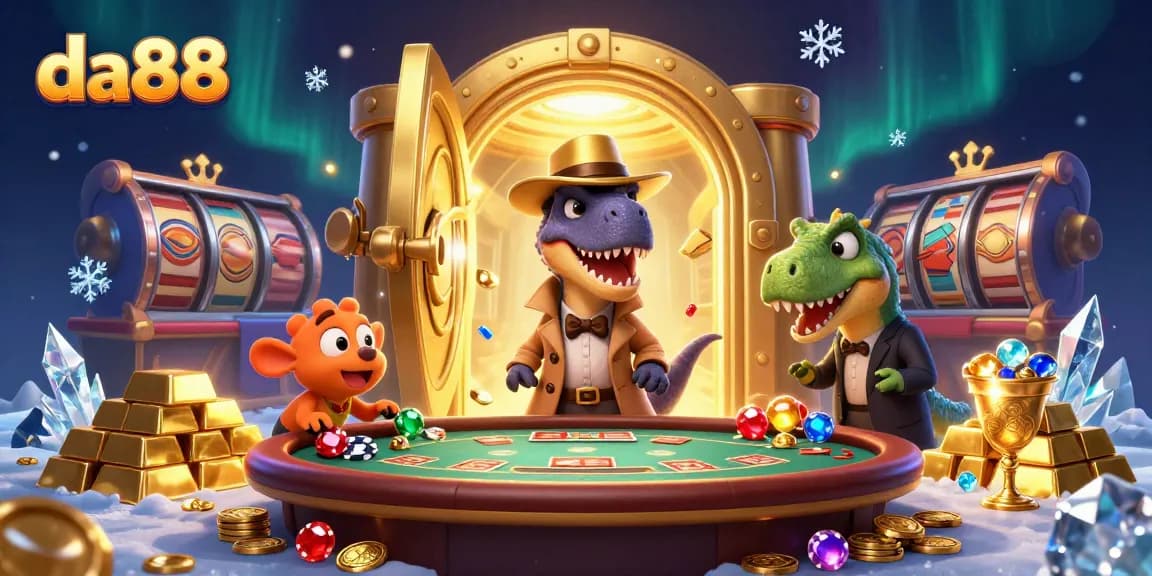 Captivating scene of da88 as a velociraptor card counter blends in at a blackjack table.