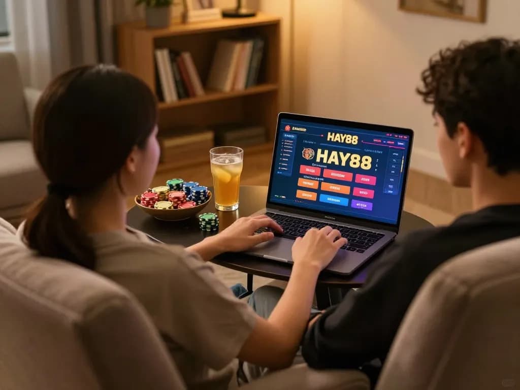 Player enjoying HAY88x online casino from the comfort of home