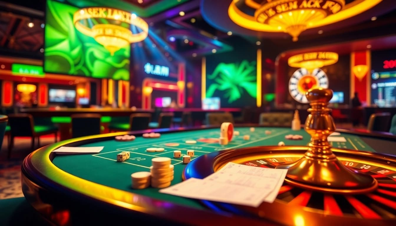 Experience the thrill of Tài Xỉu MD5 with a vibrant casino atmosphere and engaging betting elements.