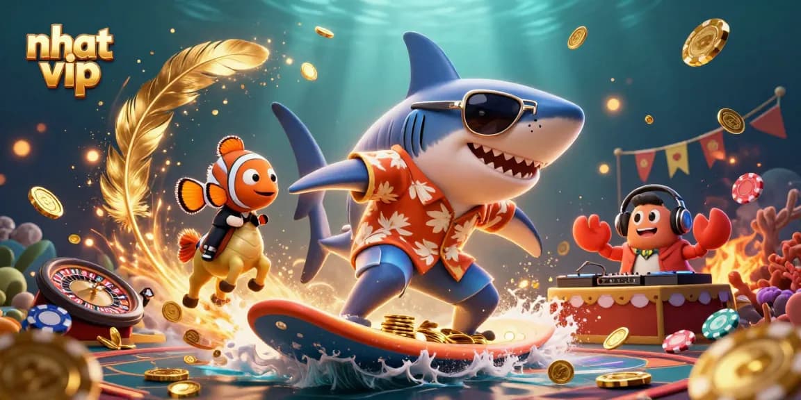 Experience thrilling gameplay at Nhat VIP with vibrant casino elements and dynamic characters.