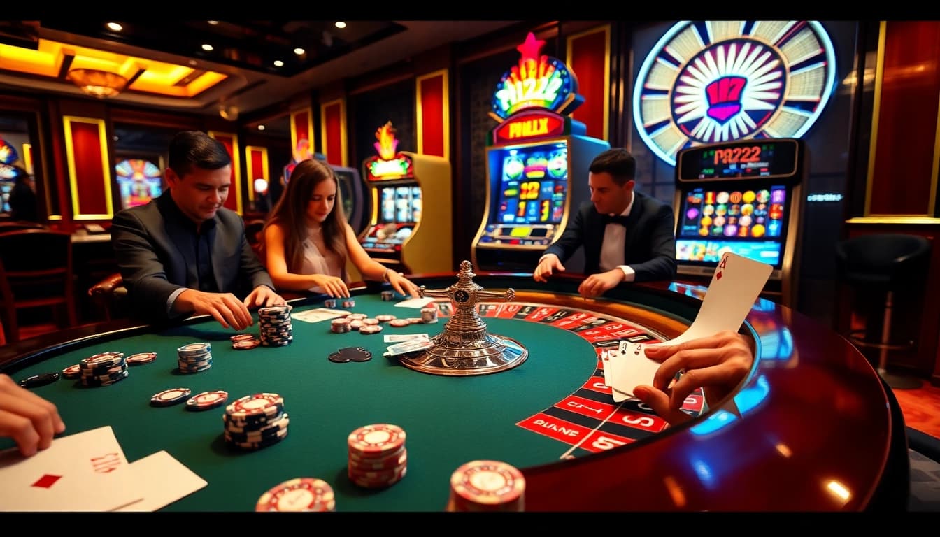 Experience thrilling roulette action at PH222 Casino with vibrant chips and lights.