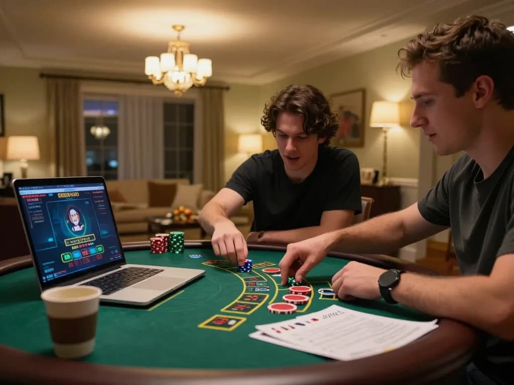 Online gaming scene showcasing responsible gambling with nhà cái uy tín focusing on blackjack.
