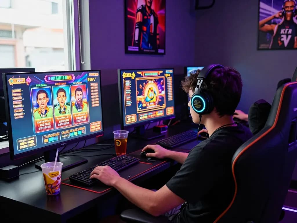 Hitclub player enjoying online gaming with vibrant visuals and engaging atmosphere.