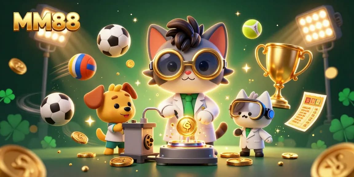 Bet on MM88 and experience dynamic casino excitement with sports-themed 3D cartoon characters.