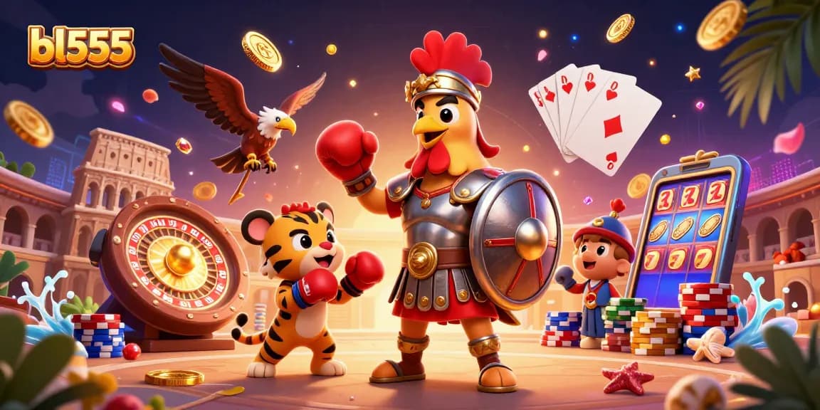 Experience winning moments with bl555 in a dynamic 3D casino adventure illustration