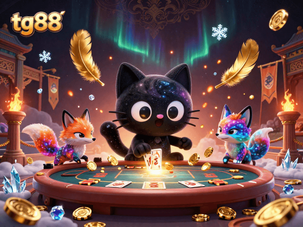 Experience thrilling action at tg88 with vibrant cosmic casino table elements and dynamic characters.