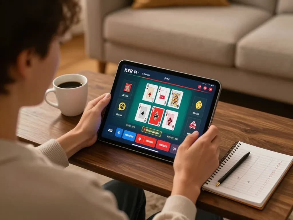 Player engaged with online blackjack at home through XX88, showcasing strategic gameplay.