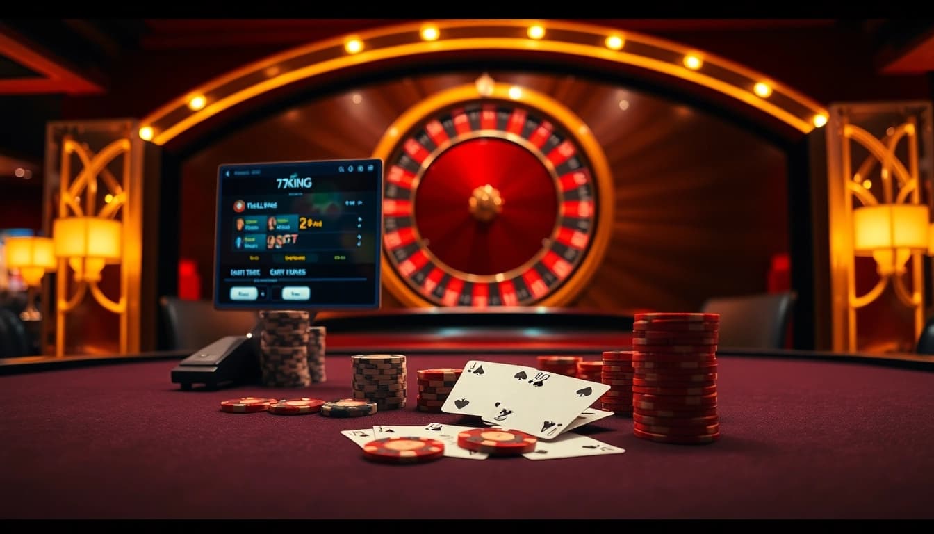 Experience the thrill of winning at 79KING with an engaging poker setup showcased.