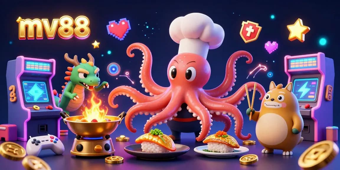 Bet on vibrant games at mv88 with 3D characters in a dynamic casino scene bringing excitement to life.