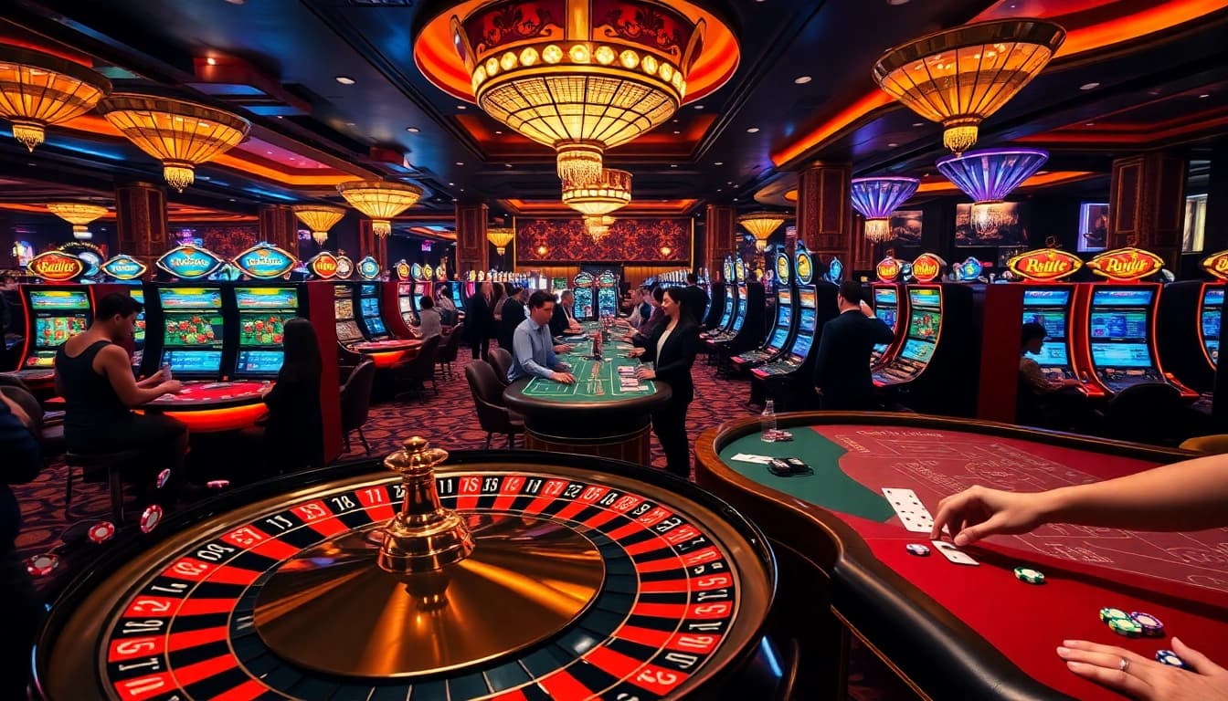 Experience luxury gaming at HZ88 casino with vibrant tables and exciting players.