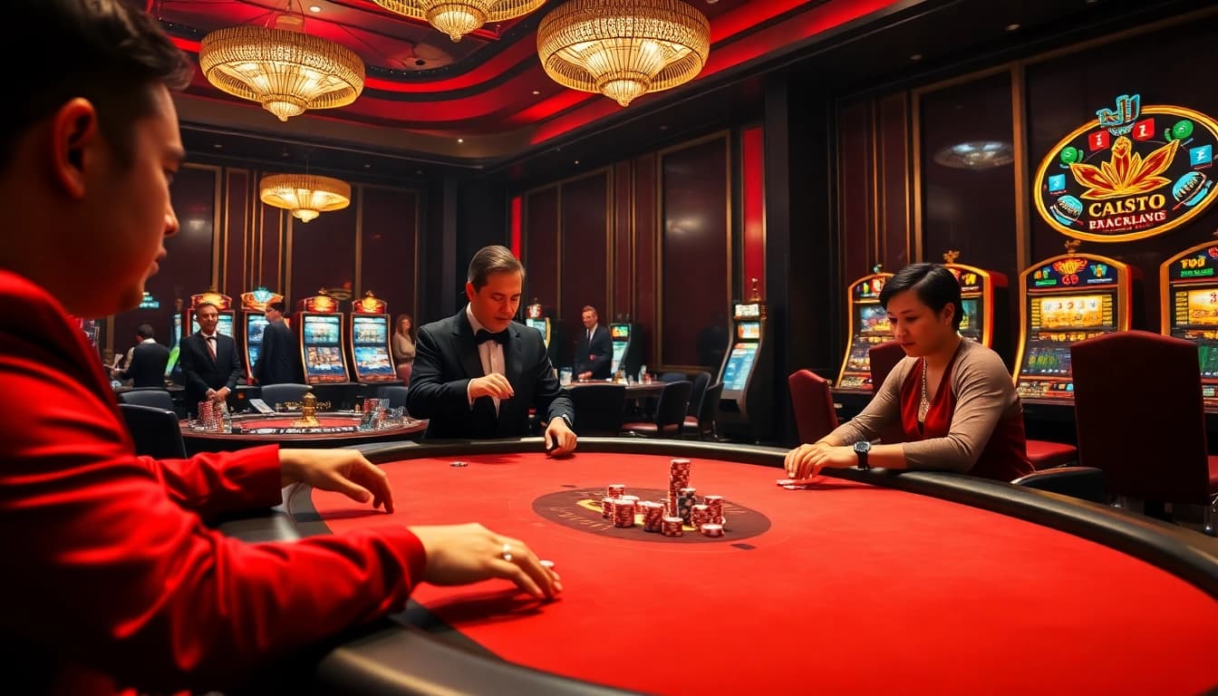 Engage with thrilling poker action at JBO's luxurious casino table featuring professional croupiers.