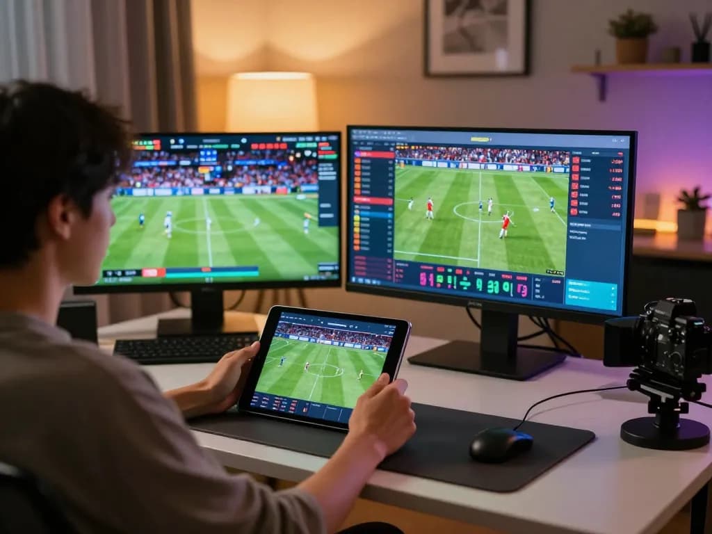 Engaging online sports betting session showcasing real-time kèo nhà cái odds with vibrant visuals.