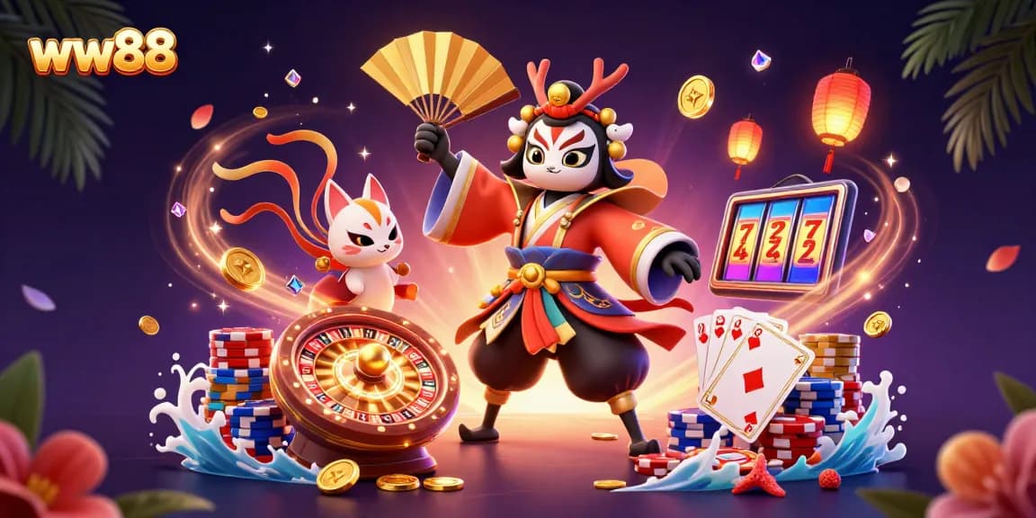 Experience the thrill of gaming at ww88 with vibrant 3D casino characters and action-packed scenes.