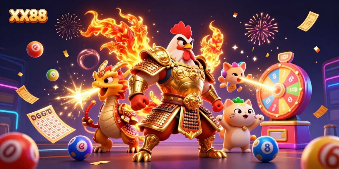 Engage in thrilling games with XX88 featuring vibrant characters and dynamic elements in a celebration of luck.