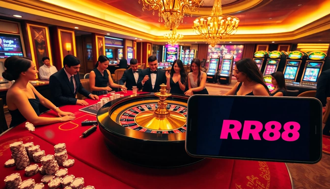 Players enjoying a thrilling roulette game at RR88, combining excitement and luxury.