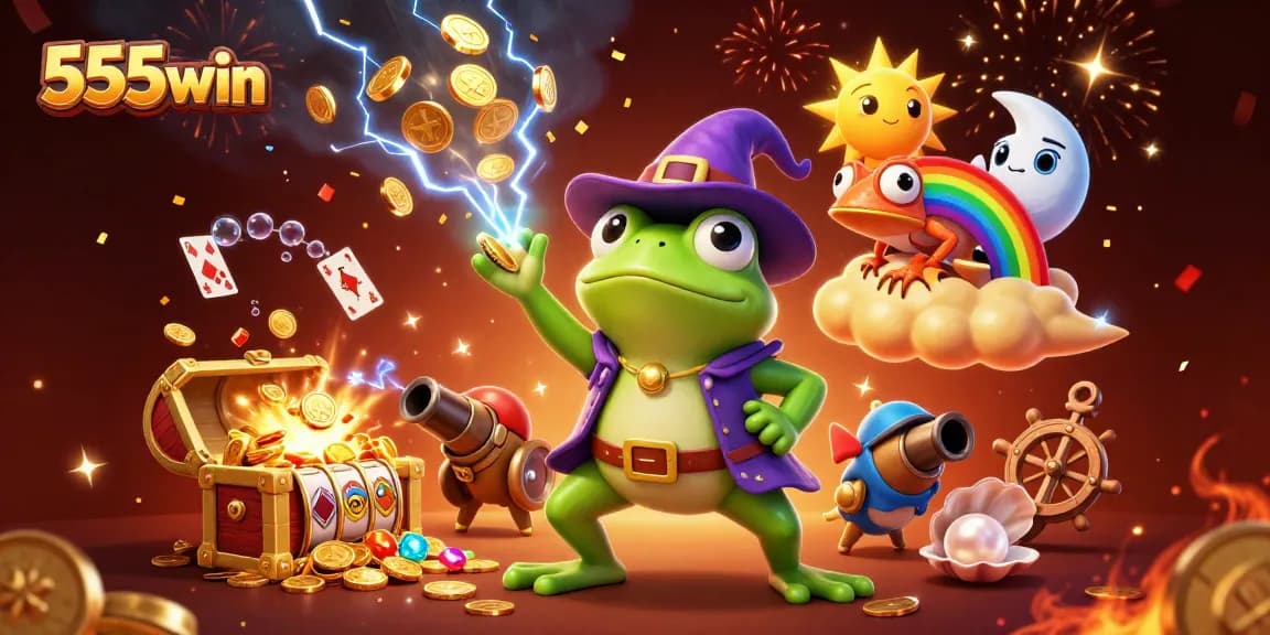 Engage in thrilling wins with 555win's vibrant casino action showcased in an ultra-detailed 3D illustration.