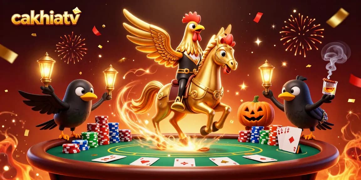 Cakhiatv showcases a lively casino scene featuring vibrant characters and rich gambling elements.