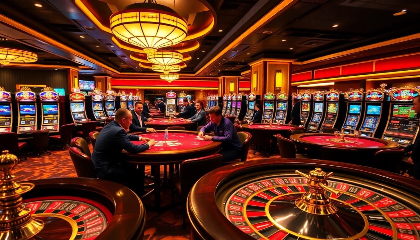 Experience the thrill of sunwin gaming with a vibrant casino environment and engaged players.