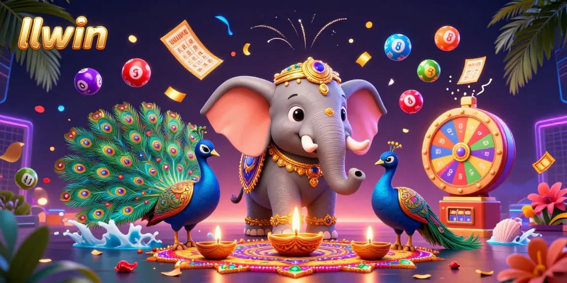 Experience thrilling action at llwin with a vibrant illustration of a colorful casino adventure featuring animated characters and games.
