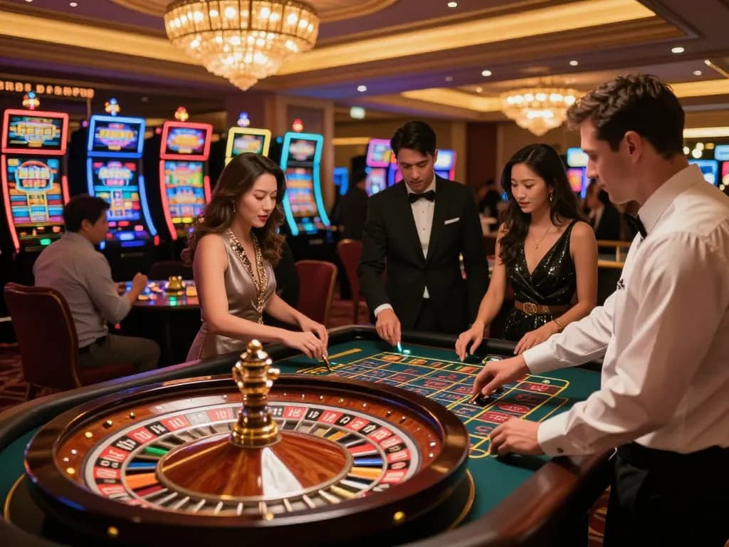 Engaging roulette gameplay scene at 789WIN casino with players placing bets and croupier ready to spin.