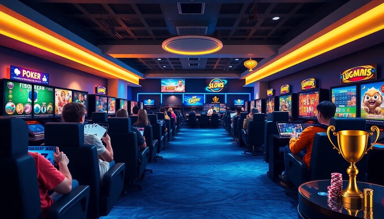 Experience G88 gaming with a modern lounge, vibrant screens, and engaged players.