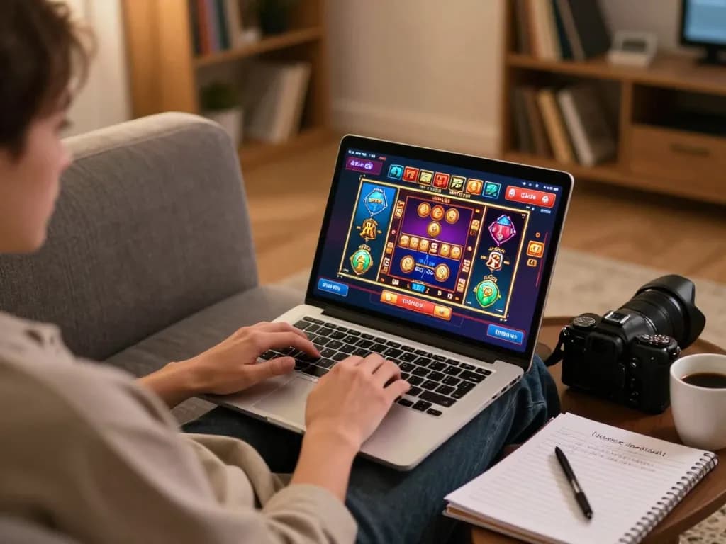 Engaging in online gaming at b52club from the comfort of home, showcasing a vibrant interface and strategy.