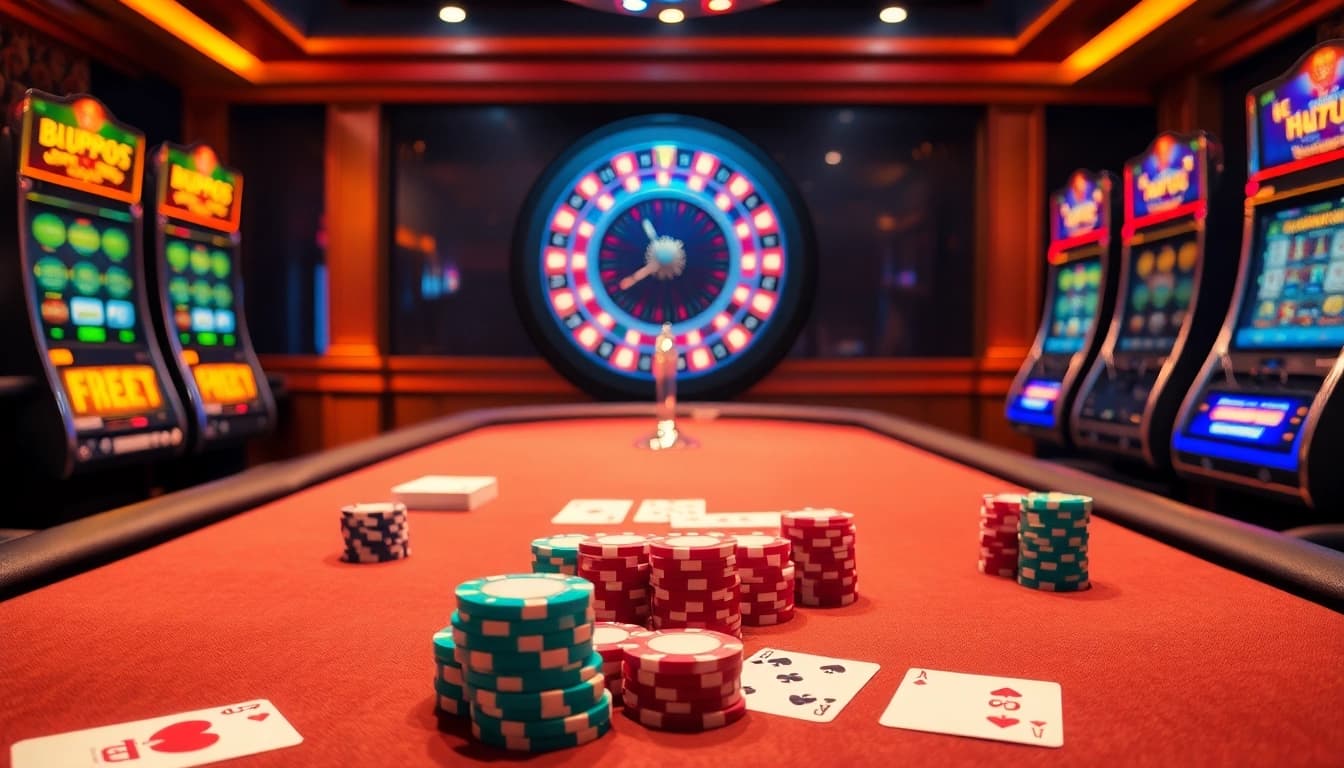 Experience high-stakes gambling at https://thabet1.net/ with vibrant poker chips and exciting casino scenes.