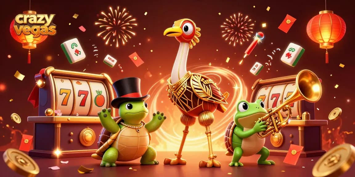 Crazyvegas players enjoy spinning slot reels with festive decorations and lively characters.