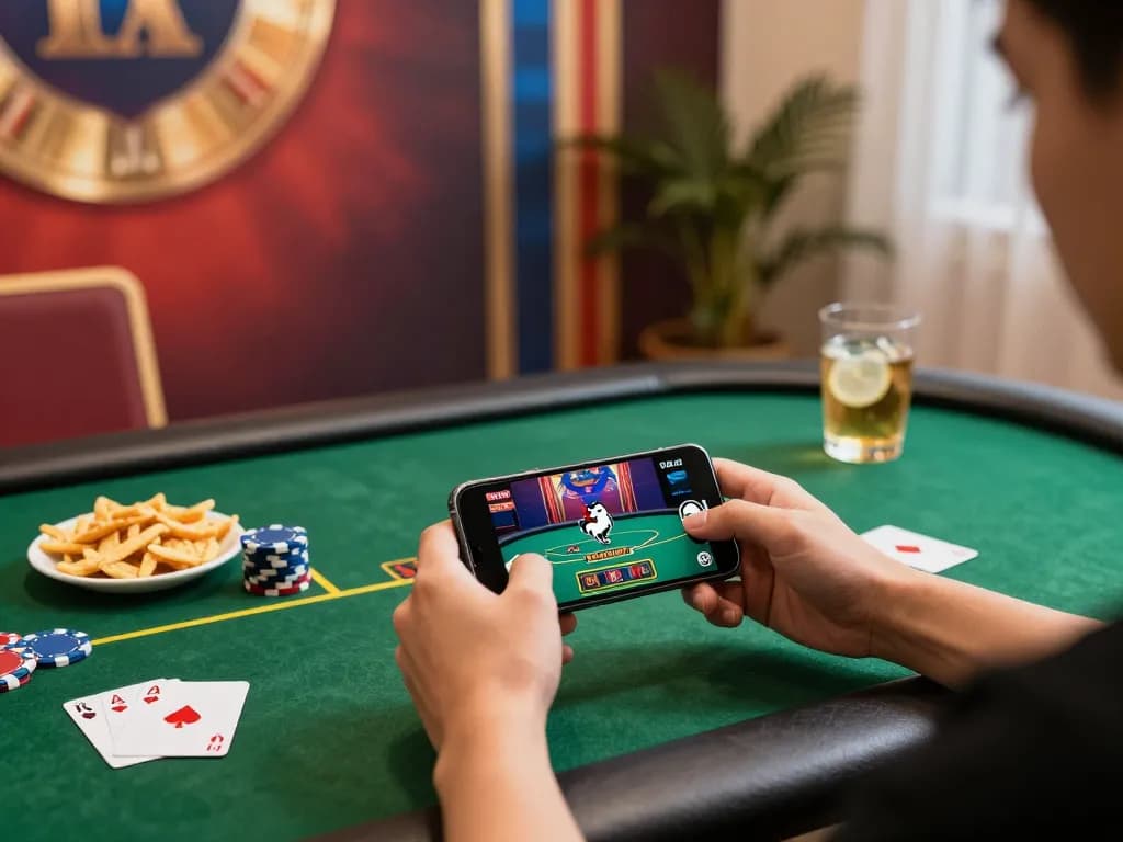 Engaging in Đá gà thomo mobile gaming, showcasing live betting and a vibrant atmosphere