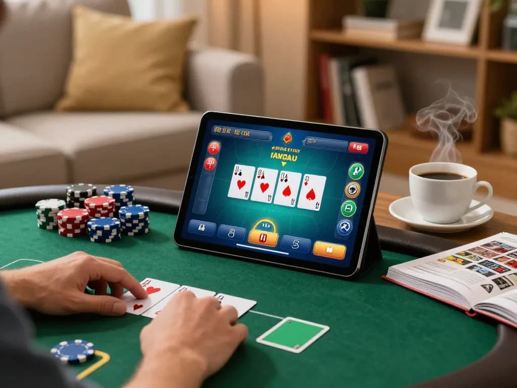Engage with online poker strategies at https://11win.nl/ using your tablet in a warm, inviting home