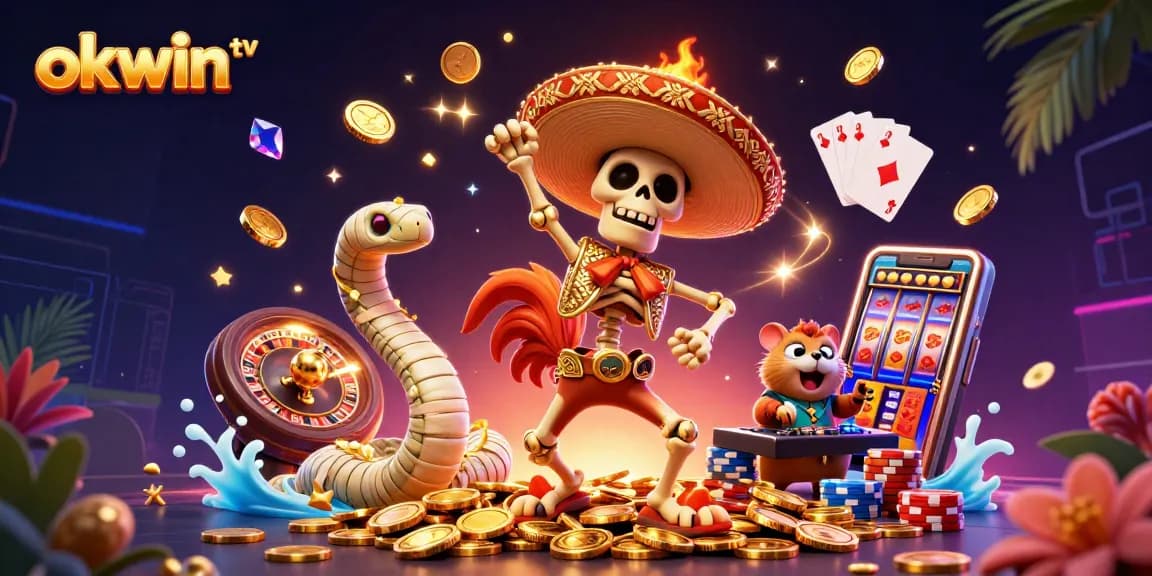 Experience thrilling gaming with okwin tv as a lively scene with dynamic 3D cartoon characters transforms classic casino fun.