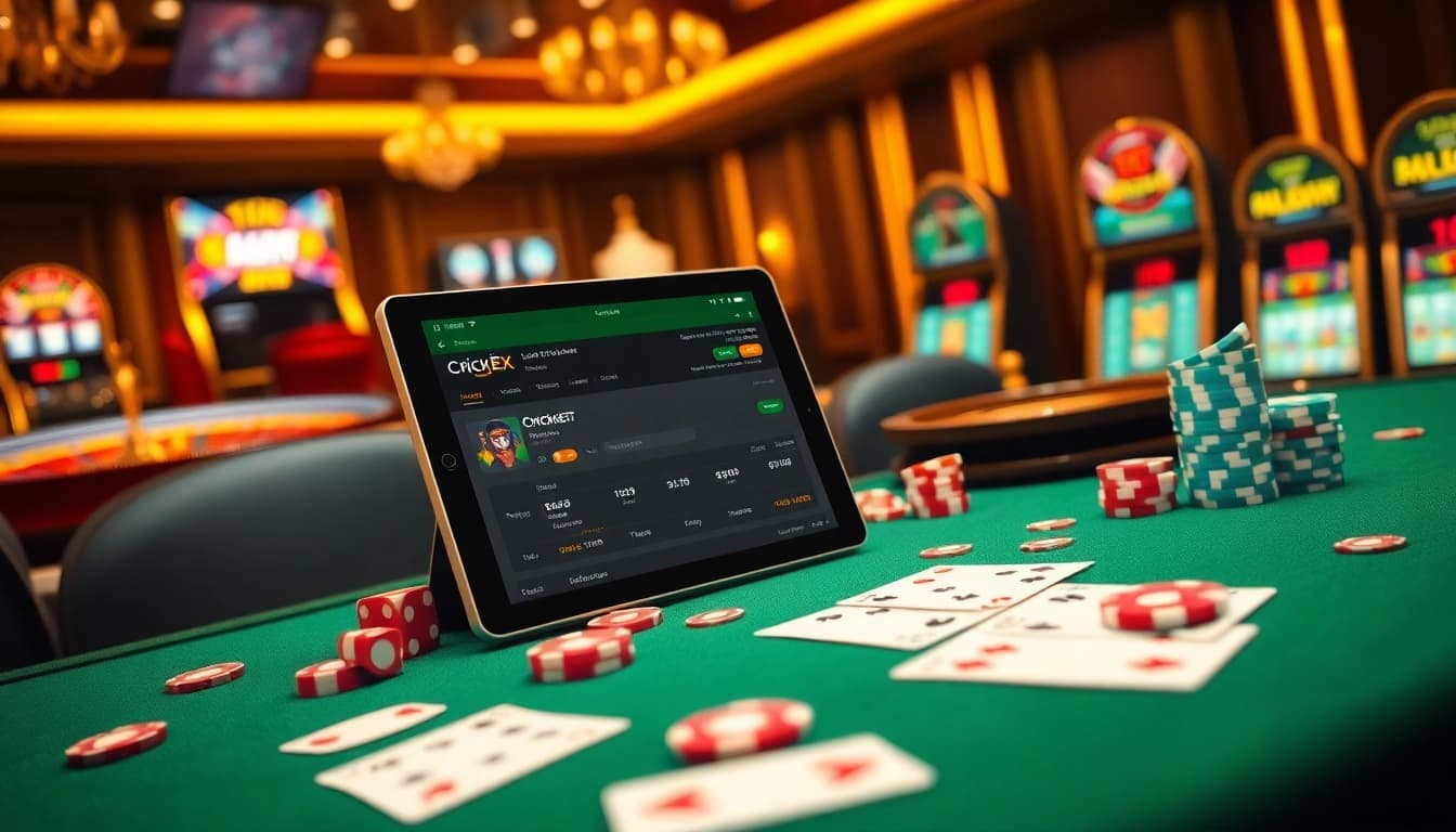 Engaging online betting atmosphere featuring Crickex's vibrant user interface with cricket odds and gaming essentials.