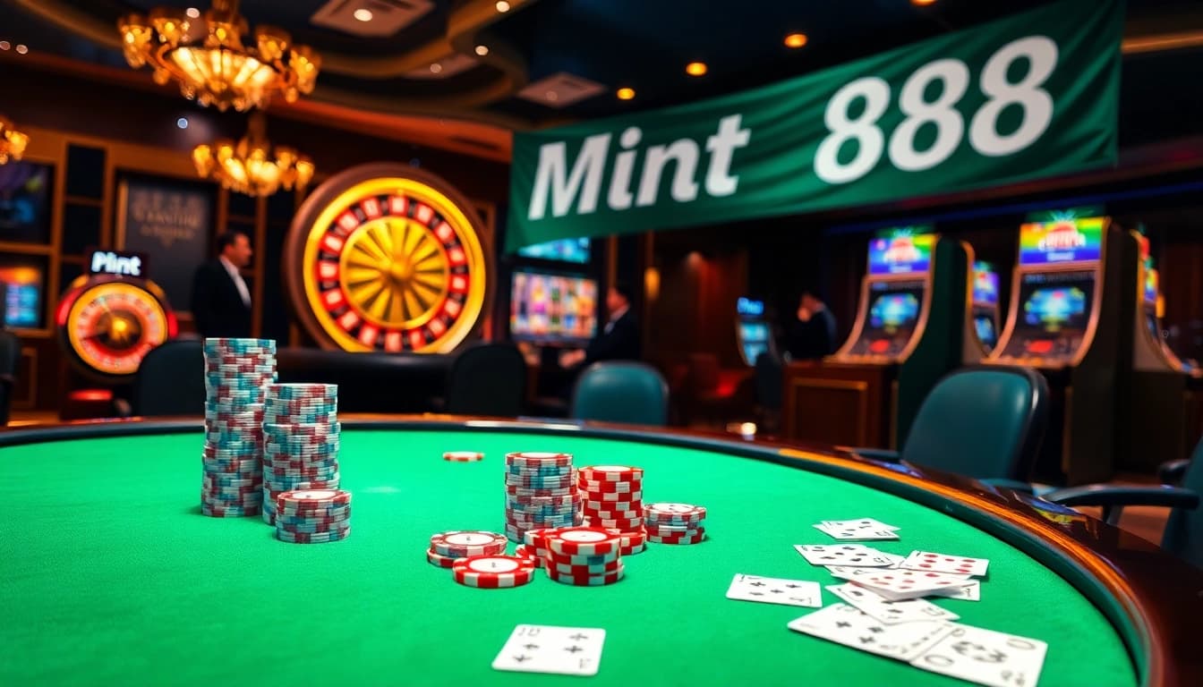 Experience thrilling games at Mint88 with vibrant tables and excited players.