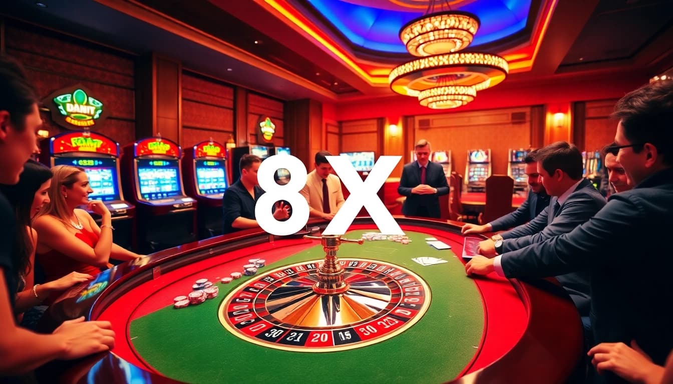 Experience the thrill of high-stakes gambling at 8XX's modern casino tables.