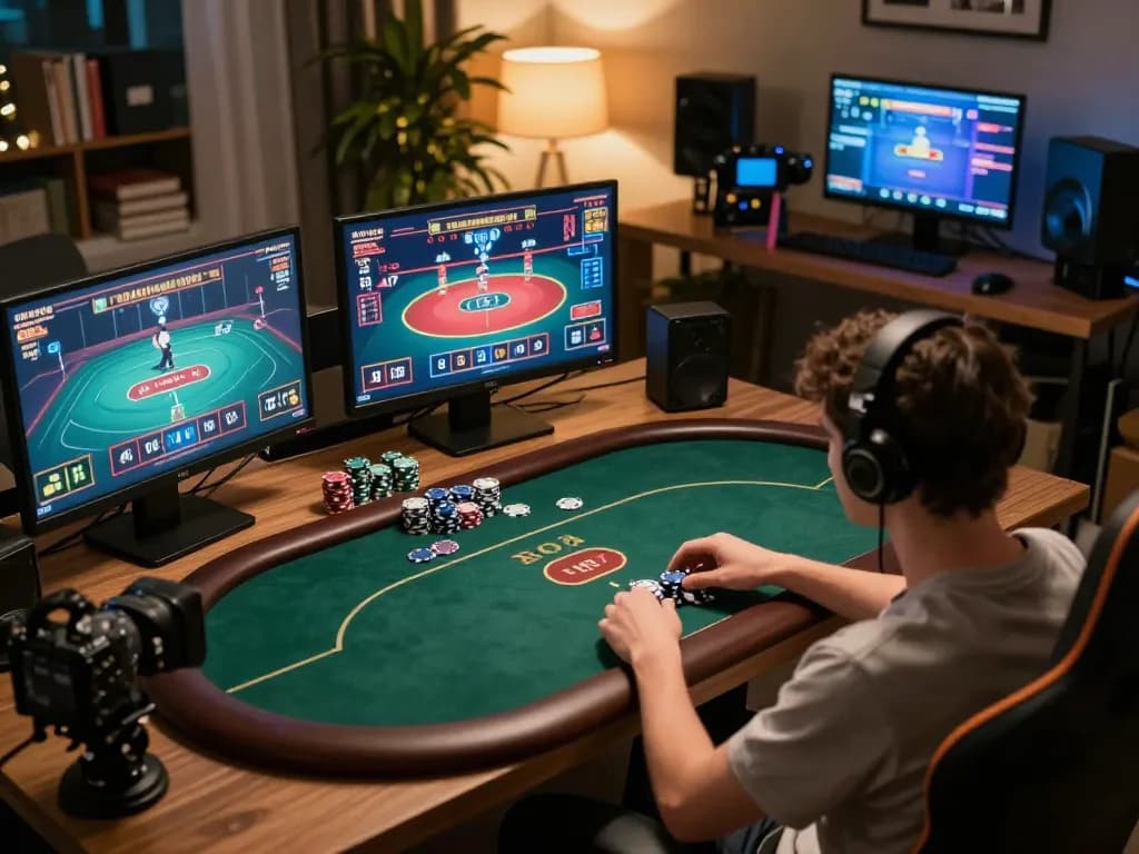 Player engaged in a dynamic online casino game with manclub displayed on screens