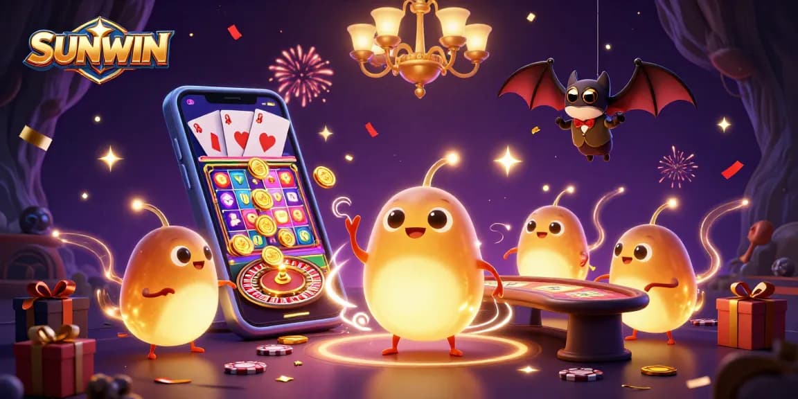 Experience the thrill of SUNWIN casino with vibrant glowworms and dynamic gaming elements.