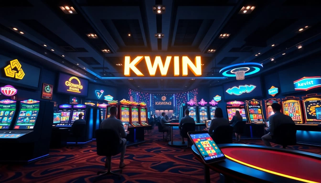 Kwin online gaming platform showcasing exciting games and a modern interface.