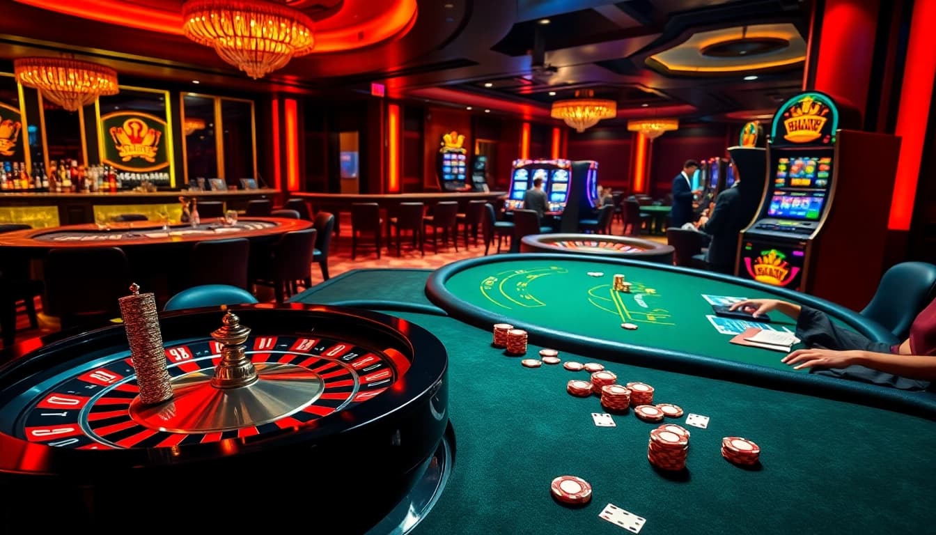 Experience the thrill of qh88 with vibrant casino gaming elements and luxurious ambiance.