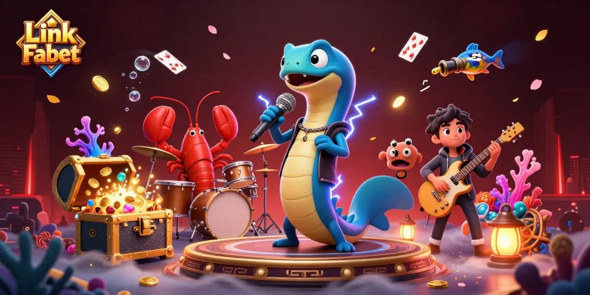 Engage with Link Febet's fun underwater casino experience featuring vibrant characters and game elements.