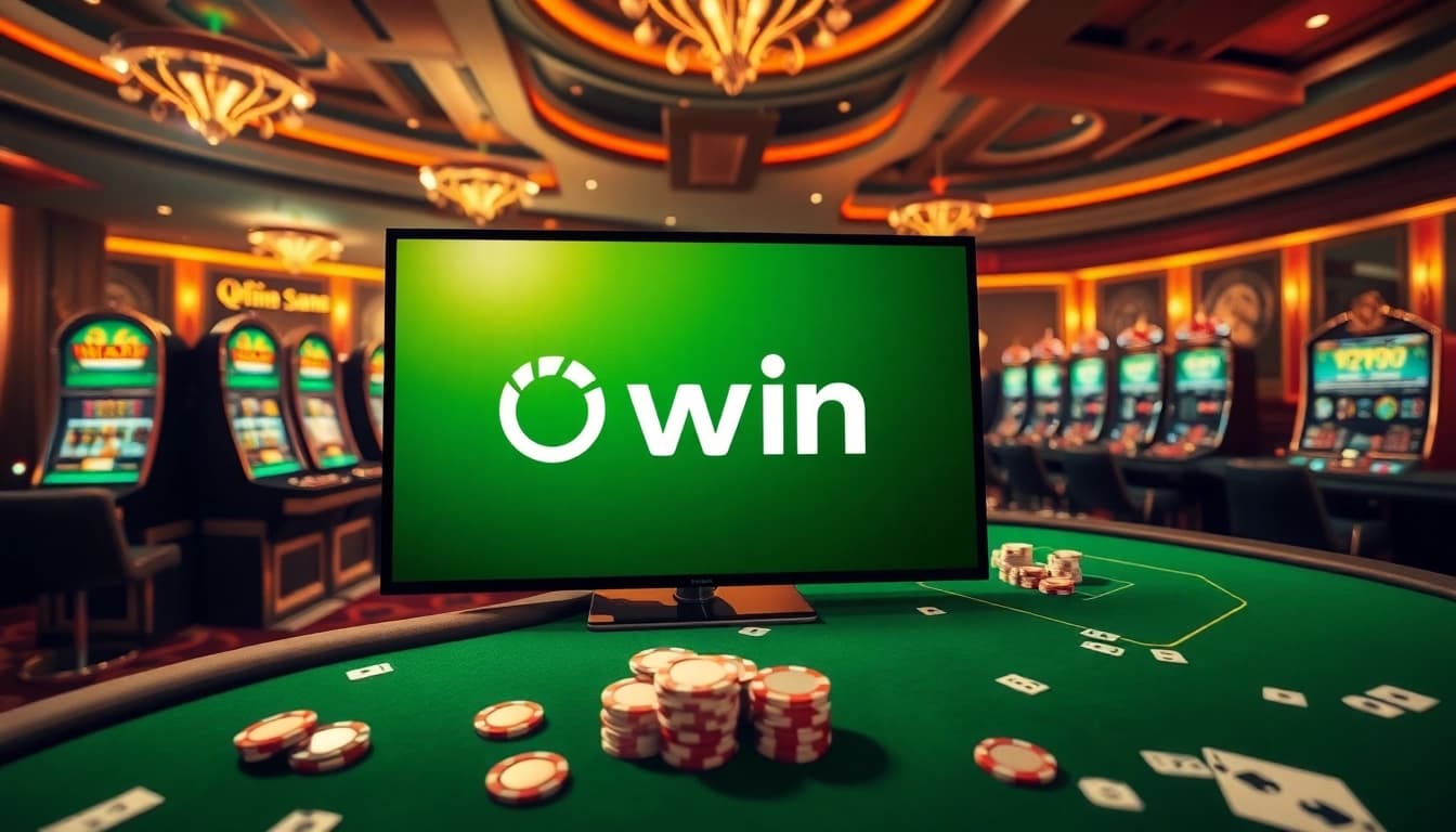 Iwin online casino scene with poker tables, slot machines, and vibrant game interface.