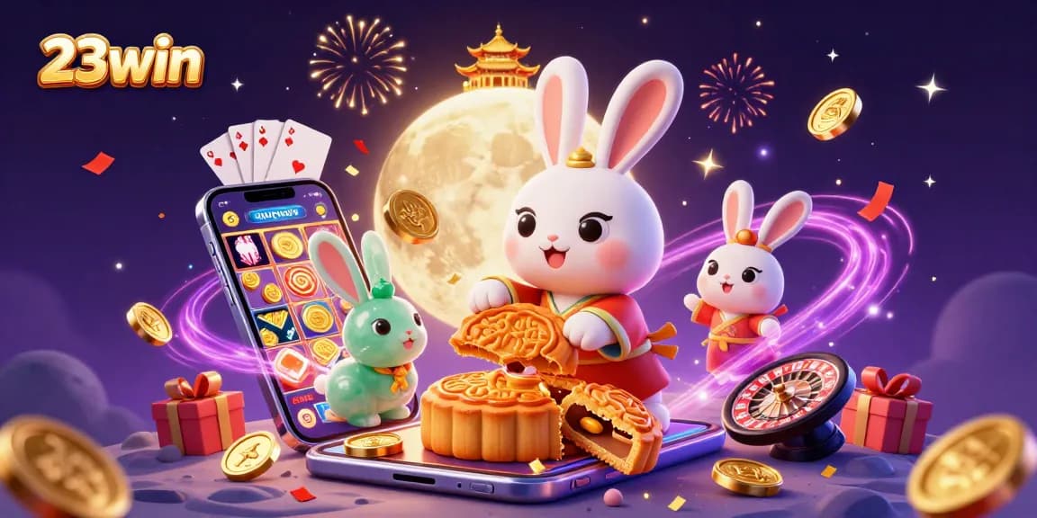 Experience the thrill of games at 23win with vibrant casino elements and engaging characters.