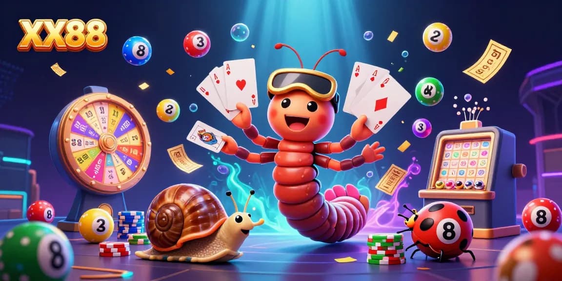 Engage with thrilling XX88 gaming action featuring a colorful dealer and vibrant game elements.