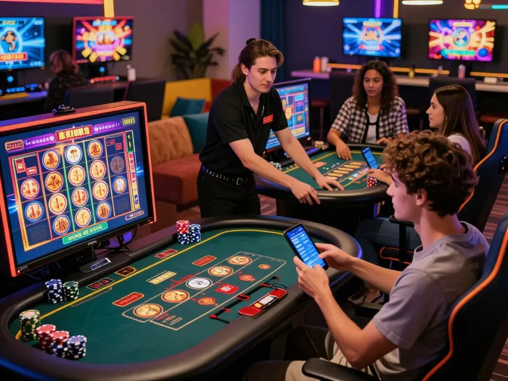 Tải Hit Club and enjoy immersive casino gaming experiences with friends in a vibrant gaming lounge atmosphere.