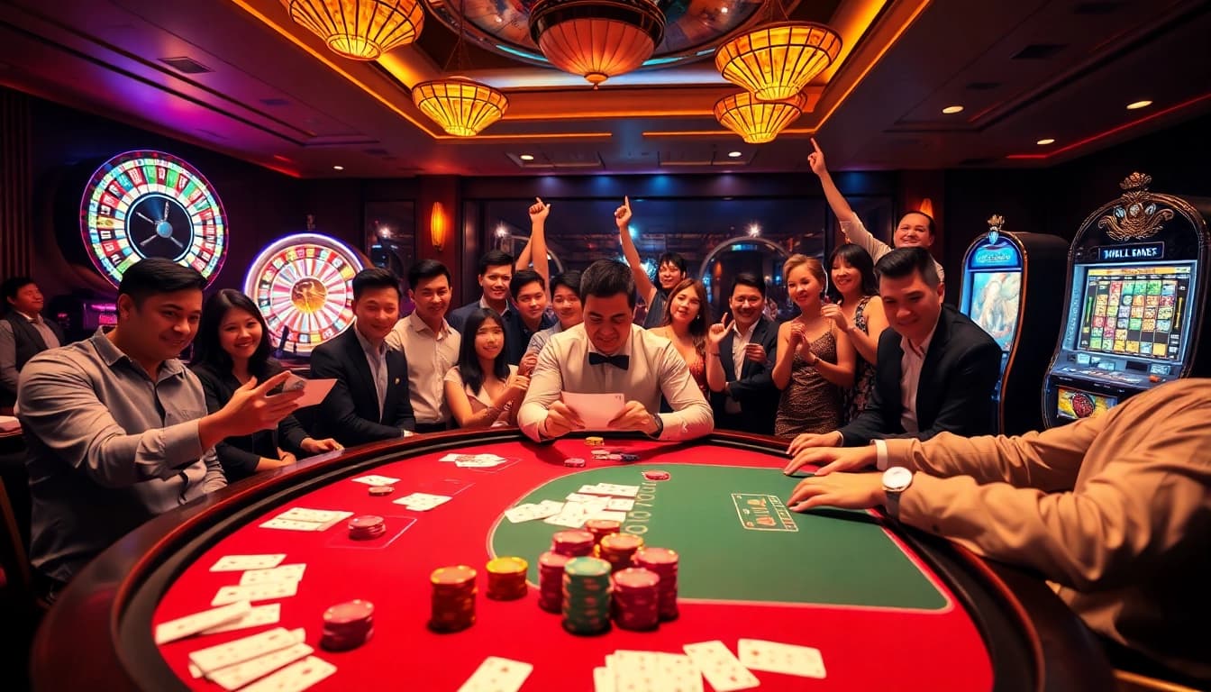 Engaging in thrilling gambling action at Đăng Ký Nhà Cái 68VIP with poker chips and cards.