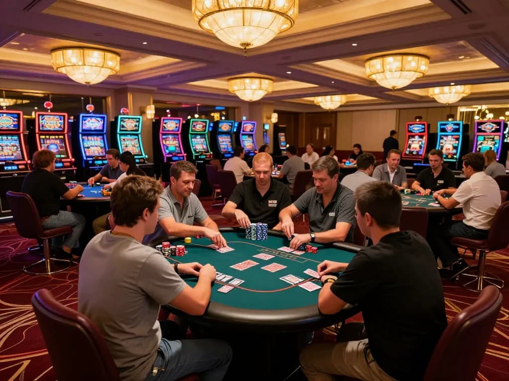 Players engaging at HZ88 poker tables, showcasing excitement and strategic gameplay.