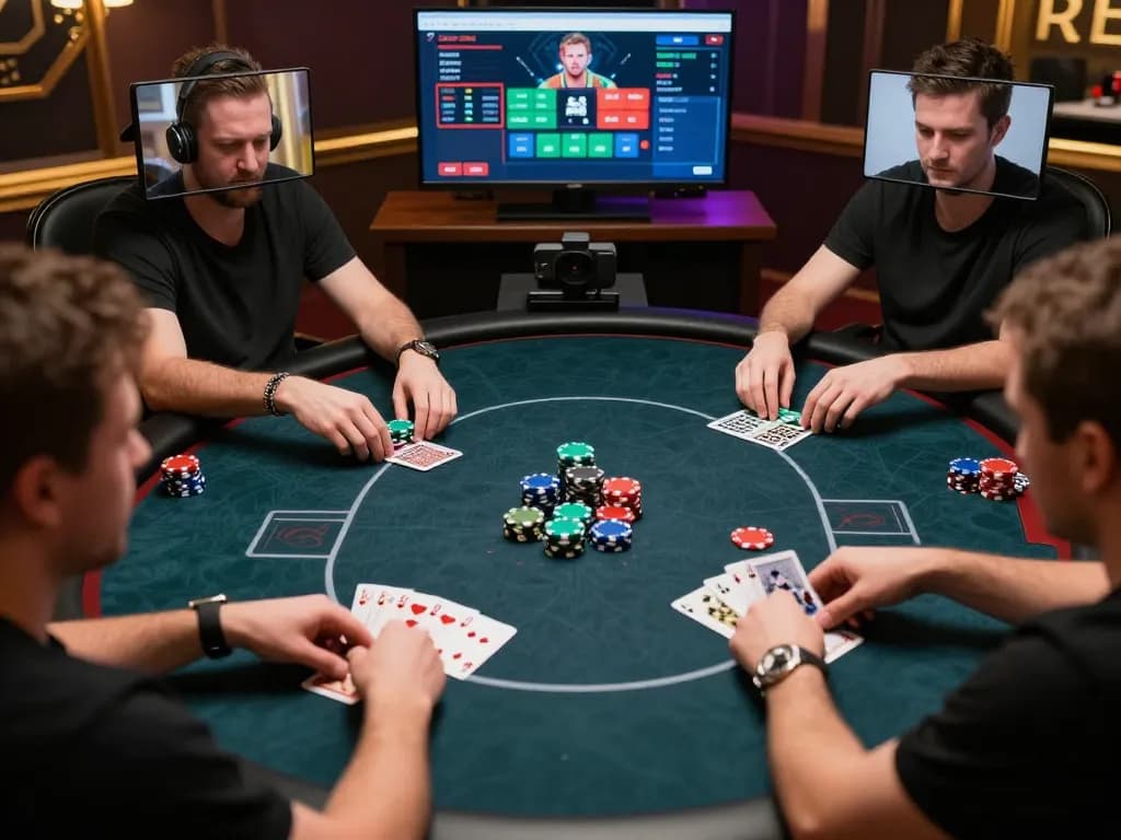 7M online poker players engaged in a strategic game with vibrant cards and chips