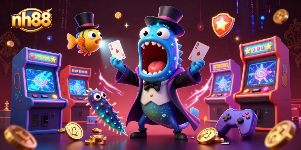 Experience the excitement of nh88 with vibrant 3D casino characters in a magical scene.